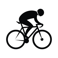 Cyclist silhouette in motion on white background bicycle