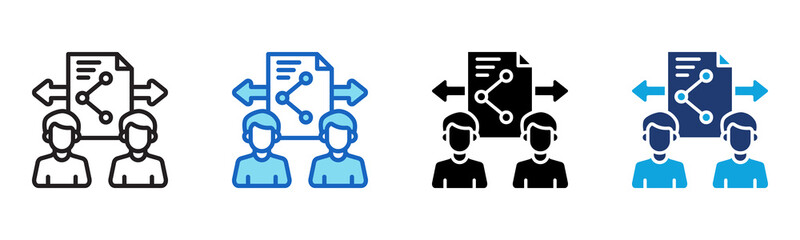 Sharing Document Icon Multi Style Vector Illustration