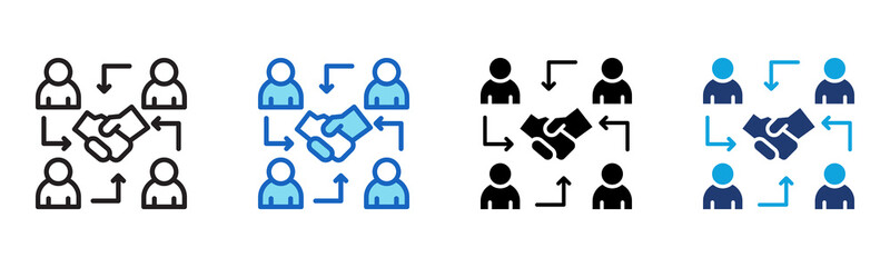 Collaborative Icon Multi Style Vector Illustration