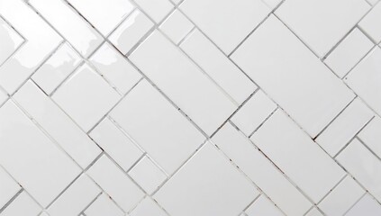 Herringbone mosaic porcelain tile pattern in white, suitable for modern design applications
