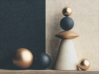 still life Christmas tree background with gold blurred light