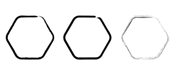 set of polygon grunge textures frame icon, grunge frame icon, collection polygon photo image frame icon.