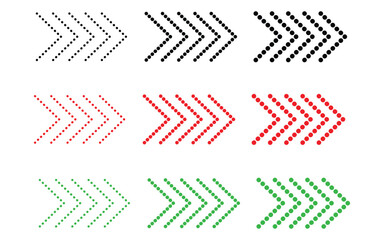 Dashed, dotted Arrows icon set vector. navigation, pointer symbol. vector illustration.