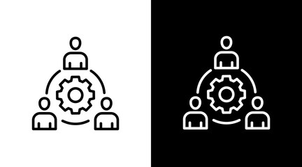 Teamwork  White Icon Set Design