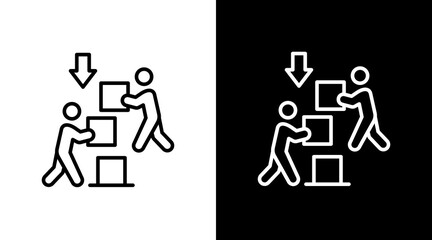 Teamwork  White Icon Set Design