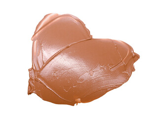 Cosmetic foundation cream forming a heart valentine shape, love representing beauty, skincare, and transparent complexion natural isolated background