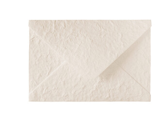 Close empty textured paper envelope mock up a isolated transparent background, ready communication your for message