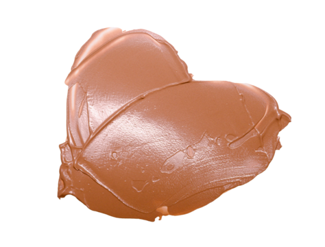Cosmetic foundation cream forming a heart valentine shape, love representing beauty, skincare, and transparent complexion natural isolated background - Powered by Adobe
