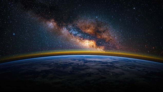 View of the Milky Way and stars from space, showcasing the vastness of the universe