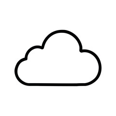 Stylized cloud outline on white backdrop for weather or computing concepts