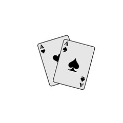 ace of spades and love, white background