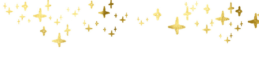 Gold brush drawn asterisks,png funky geometric figures stars.  Grunge bold and thin forms. PNG snowflakes, stars.Set Various stars golden drawn asterisks. Isolated elements on a transparent layer.