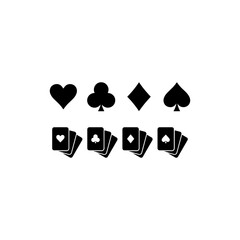  icons set with black spade club and black heart diamond symbols