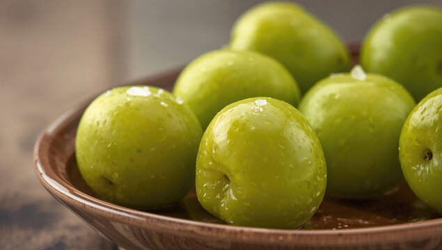 Close-up of greengage plums with salt, sour flavor profile, beneficial for hydration