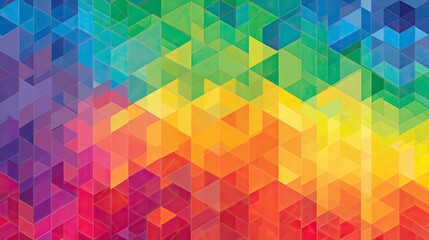 Abstract Geometric Colorful Pattern with Triangles and Cubes