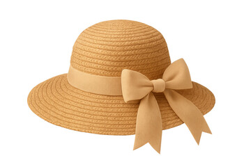 Straw sun hat with ribbon bow summer fashion