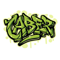 Caber graffiti lettering typography art illustration
