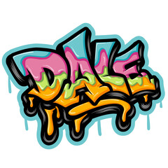 Dale graffiti lettering typography art illustration