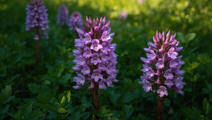 Obraz premium Various Names for Purple Flowers Including Waterkanon and Iron Root
