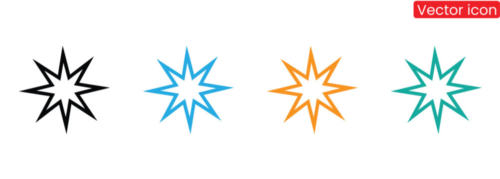 Captivating geometric starbursts in bold colors add dynamic flair to any design project, ideal for creating impactful visuals and modern accents.