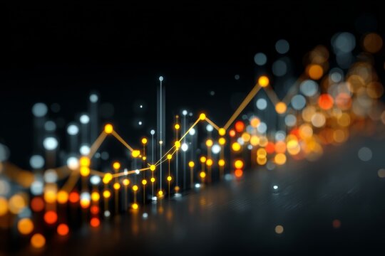 Unlocking business success: harnessing the power of data visualization. Connected systems. Cool blues and modern tech: subtle twists in data analysis visuals. Machine network.