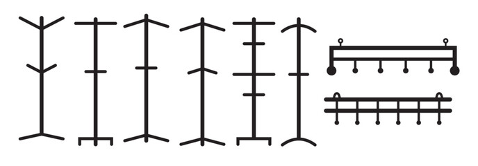 hangers and coat stand vectors 