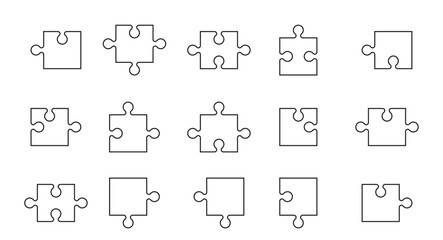  jigsaw puzzle piece template with outline blank pattern