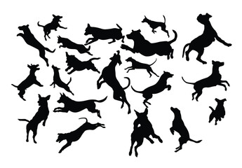 jumping dogs silhouette art