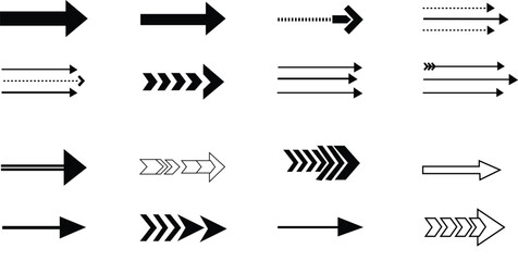 Fototapeta premium Black and white arrow icons set vector symbol for web button design illustration