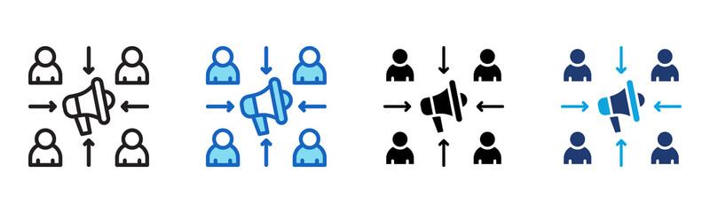 Employee Engagement Icon Multi Style Vector Illustration