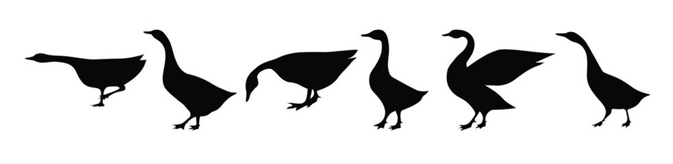 goose black silhouettes set