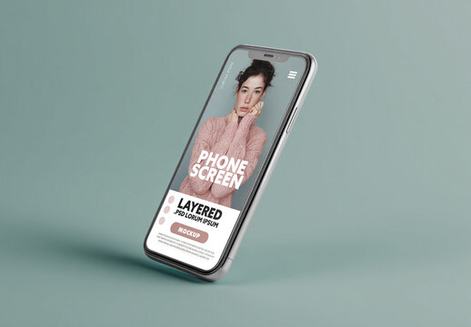 Isolated smartphone screen mockup
