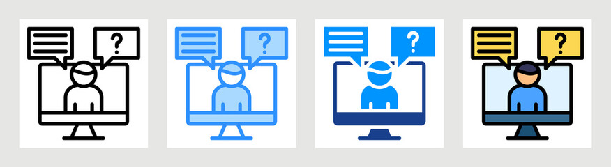 Online Help Icon Collection Set Multiple Style