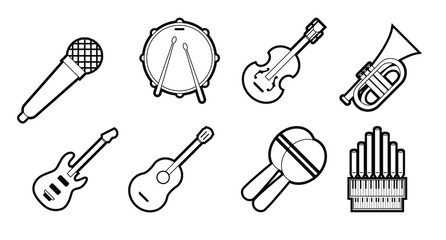  music instrument icon vector