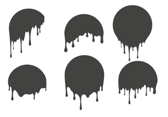 melted drip in circle shape drops of liquid chocolate