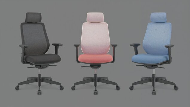 Office chair with adjustable height and wheels, designed for ergonomic support and mobility
