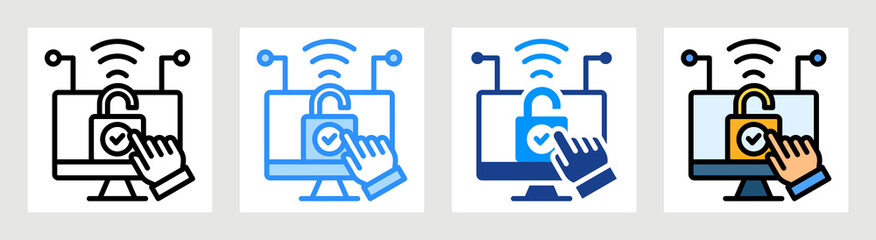 Network Access Control Icon Collection Set Multiple Style