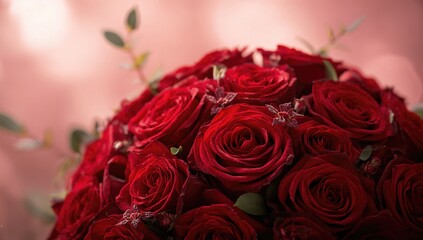 Obraz premium Vibrant Red Roses, ideal for romantic gestures, symbolizing love and beauty, Valentine's Day