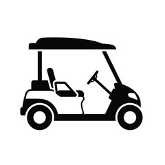 Golf Cart Icon — Electric Vehicle Silhouette Vector Illustration