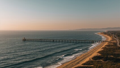 Fototapeta premium Jetty extending into the sea, seasonal change