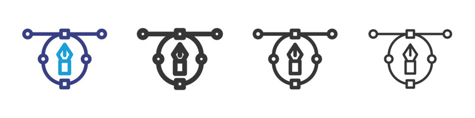 Vector Icon Set Illustration with Outline Style Variation