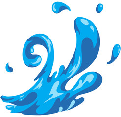 Abstract Water Splash Symbol Illustration. Editable Color Vector