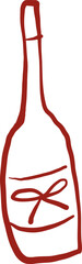 Hand Drawn wine bottle, Whimsical Wedding Illustration