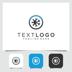 snowflake logo design for winter themed brand identity presentation