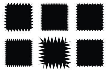 set of vector labels icon, tag icon, starburst icon stricker, frame icon, square sunburst icon.