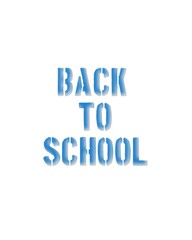 A minimalist image using a stencil effect to convey the message: Back to School.