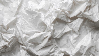 Obraz premium High resolution of wrinkled white plastic sheet, suitable for background use