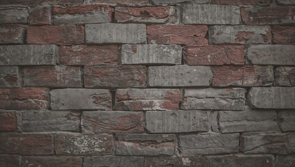 Construction materials: solid clay bricks and gray cement blocks