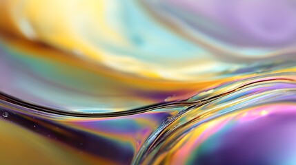 Close-up photo of soap bubble surface texture, colorful iridescent reflections