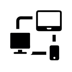 Digital devices connected in a network diagram